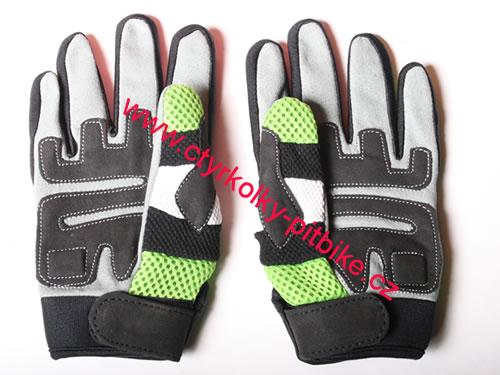 Dětské moto cross rukavice zelené