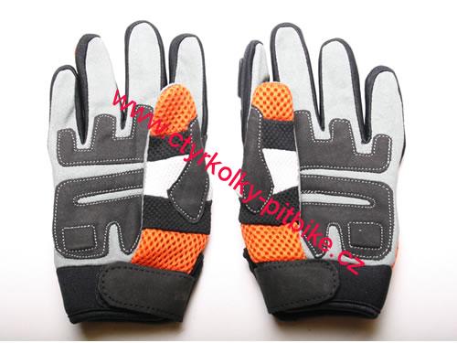 Dětské moto cross rukavice oranžové