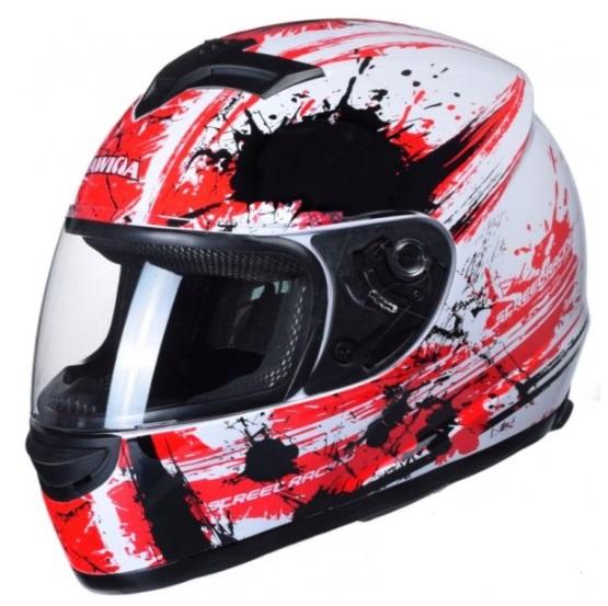Dětská moto helma integrální červená