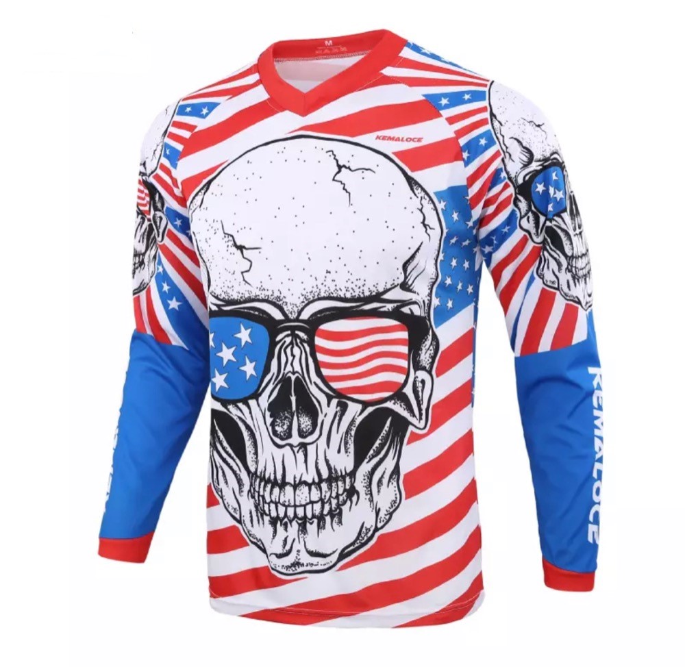 Motokrosový dres USA lebka
