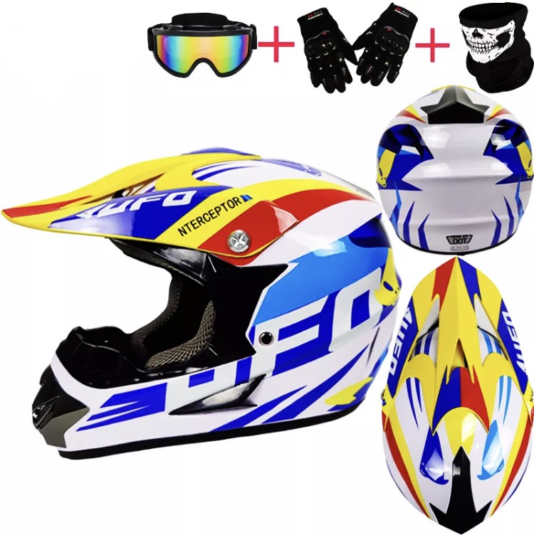 Moto helma krosová UFO SET