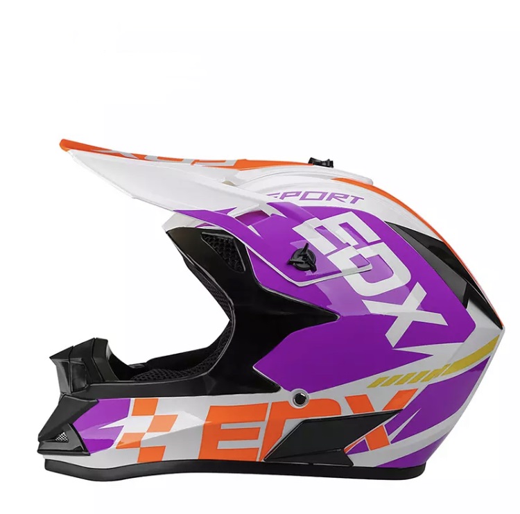 Moto helma krosová EDX fialová