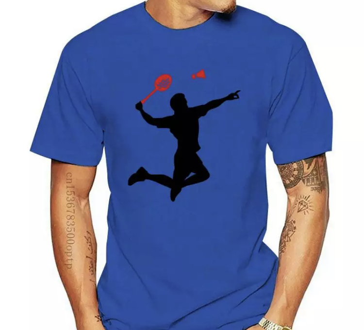 Badmintonové bavlněné triko modré