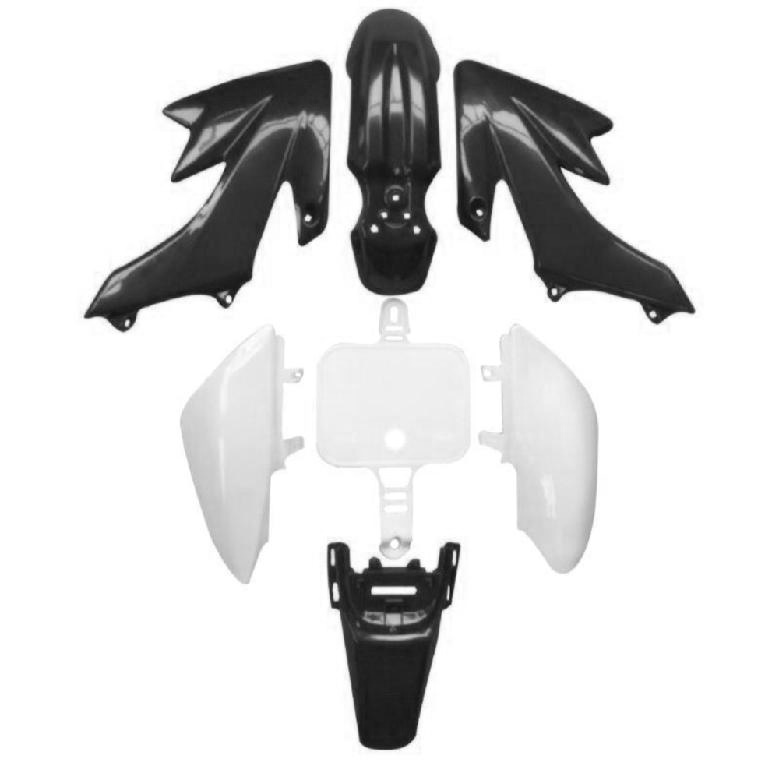 Plasty na pitbike černo-bílá