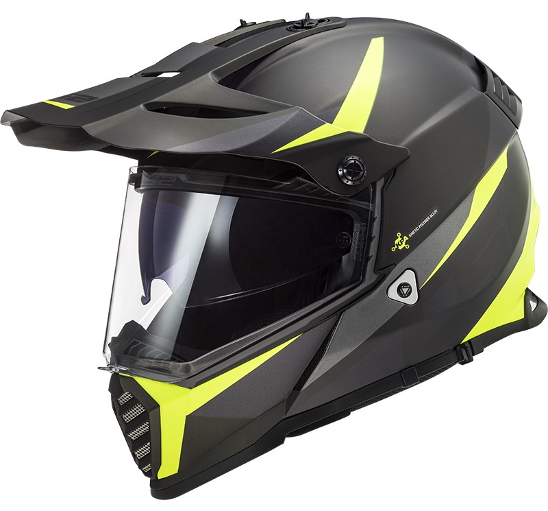Enduro přilba LS2 MX436 PIONEER EVO ROUTER BLACK YELLOW vel. 53-66cm