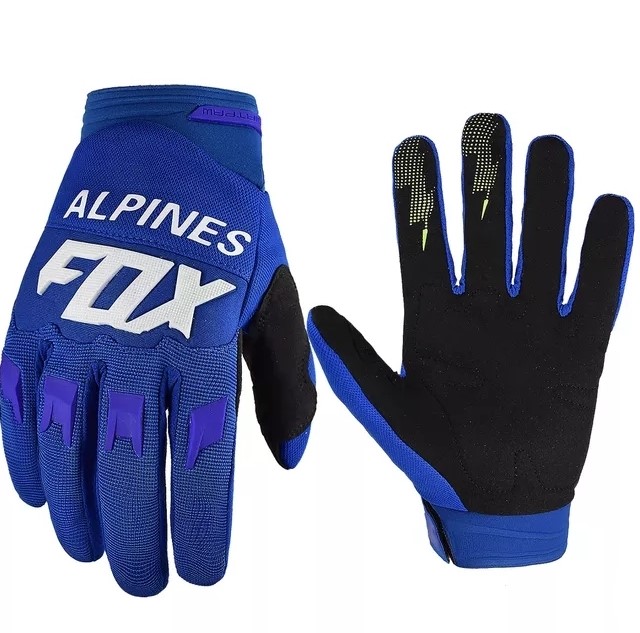 Moto rukavice ALPINES FOX modré