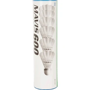 Badmintonové míče plastové Yonex Mavis 600 bílé s červeným pruhem 6 ks