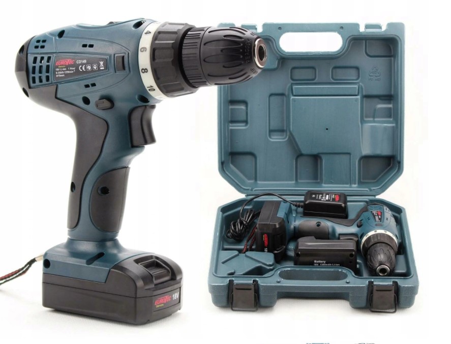 Aku vrtačka Eurotec 18V Li-ion baterie 2x