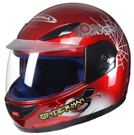 Dětská moto helma integrální Spiderman red 47-48cm