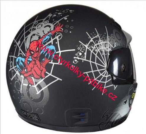 Dětská moto helma integrální Spiderman black mat 47-48cm