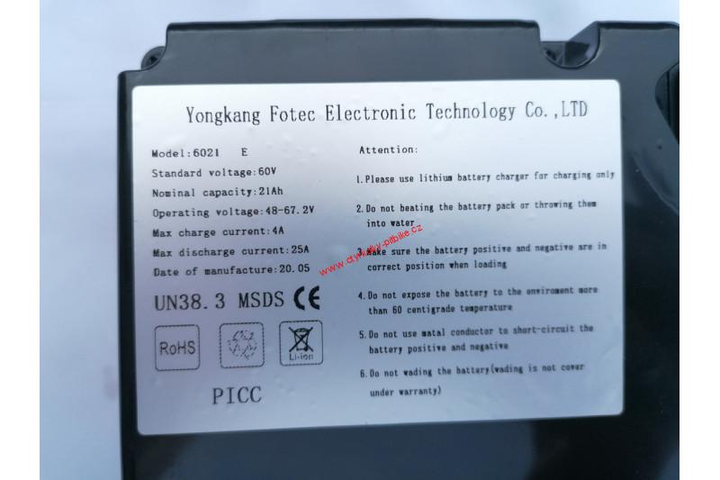 Baterie elektrokoloběžka Chopper XR06 60V 20Ah do nášlapu