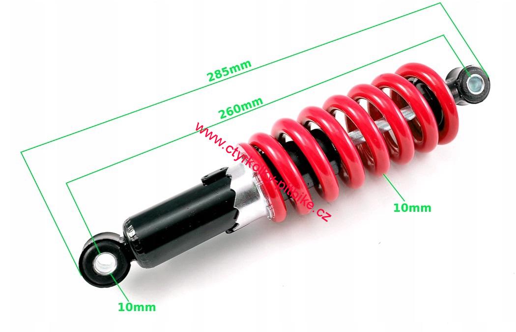 Tlumič čtyřkolka pitbike 285mm red