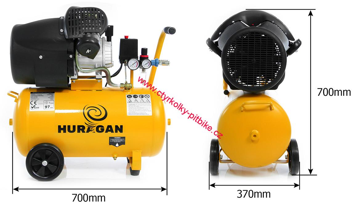 Kompresor 50 L Huragan dvoupístový
