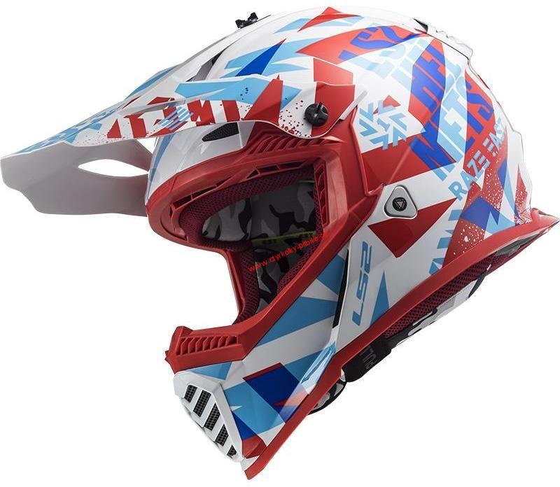 Krosová moto přilba LS2 MX437 FAST EVO MINI FUNKY RED vel. 47-51cm