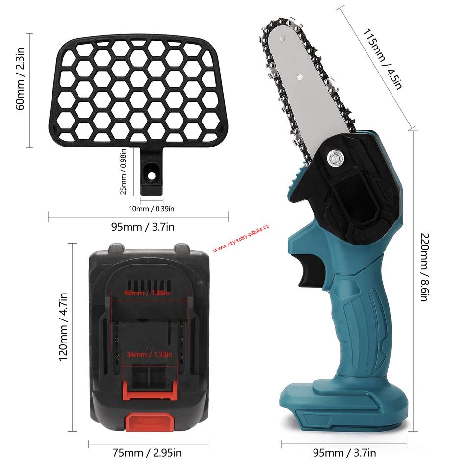 Elektrická řetězová pila 21V na větve stromů 4"