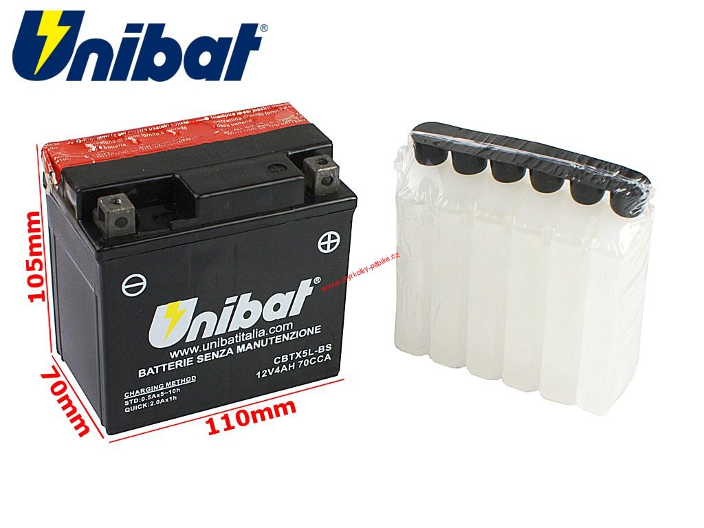 Gelová baterie UNIBAT 12V 4Ah 