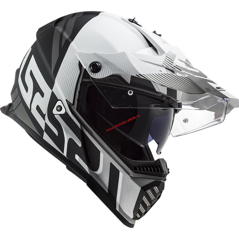 Enduro přilba LS2 MX436 PIONEER EVO EVOLVED BLACK WHITE vel. 53-66cm