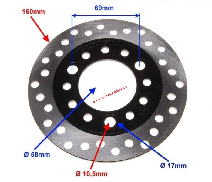 Brzdový kotouč 160mm čtyřkolka