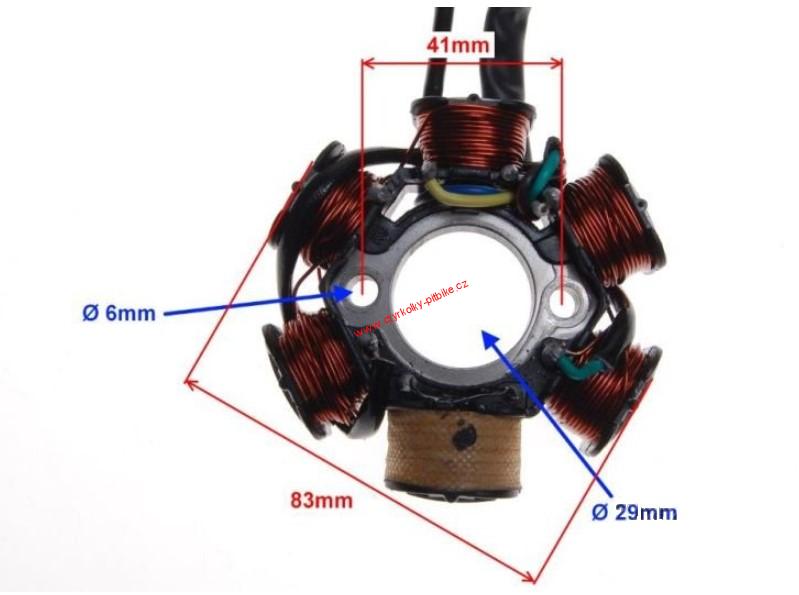 Startovací cívky magneto 6 cívek stator pro motor 154FMI
