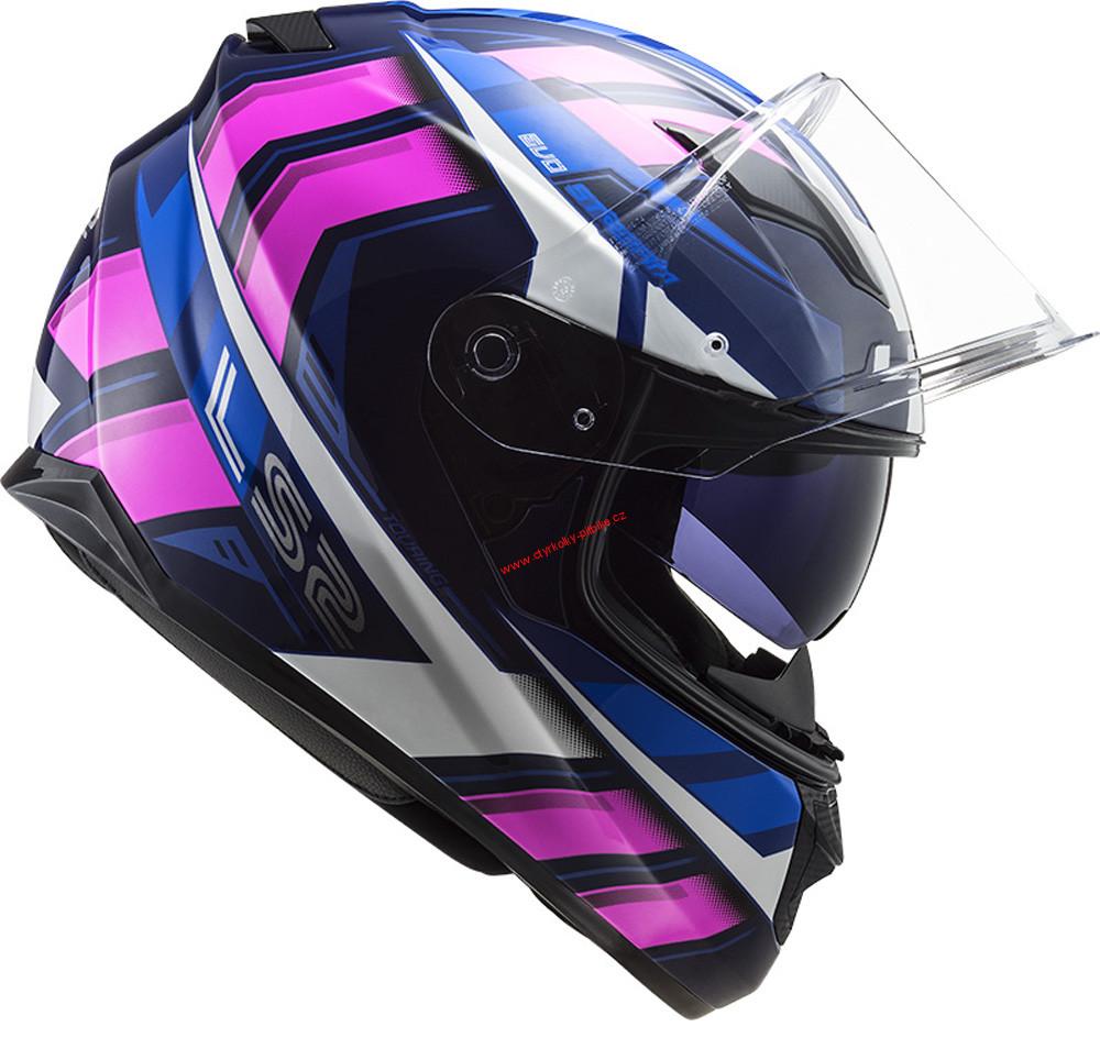 Integrální moto přilba LS2 FF320 Stream Loop bluee fluo pink