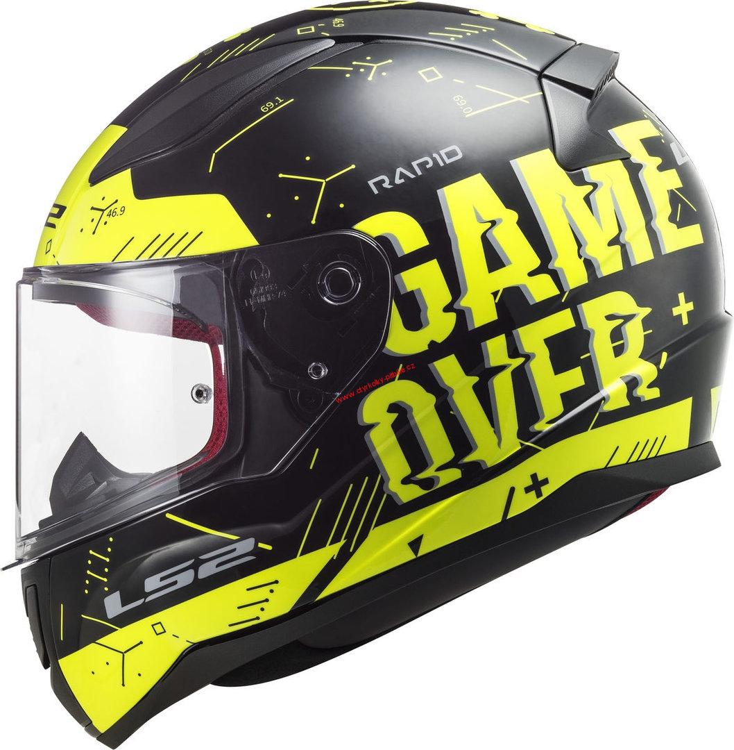 Integrální moto přilba LS2 FF353 Rapid Player H-V yellow black