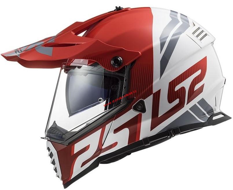 Enduro přilba LS2 MX436 PIONEER EVO EVOLVED RED WHITE vel. 53-66cm