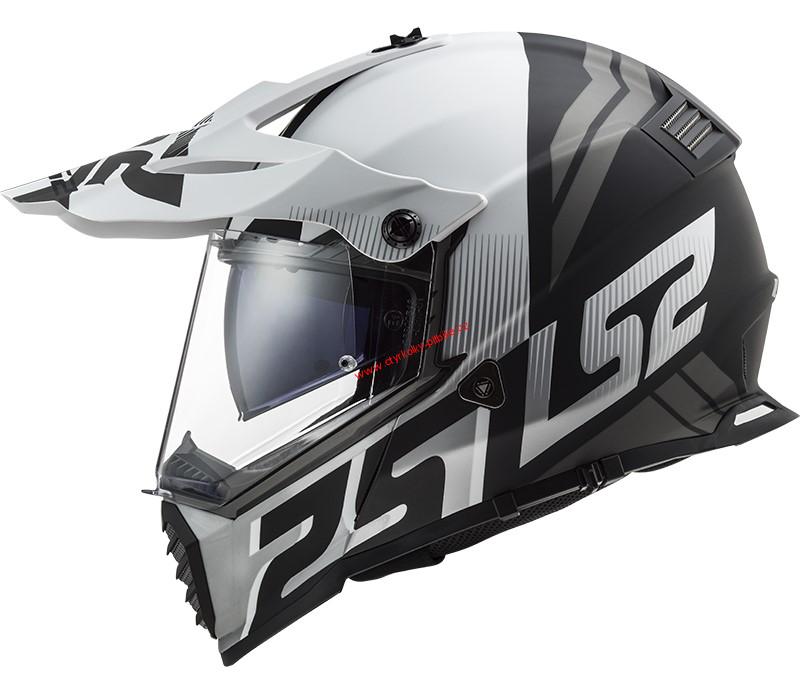 Enduro přilba LS2 MX436 PIONEER EVO EVOLVED BLACK WHITE vel. 53-66cm