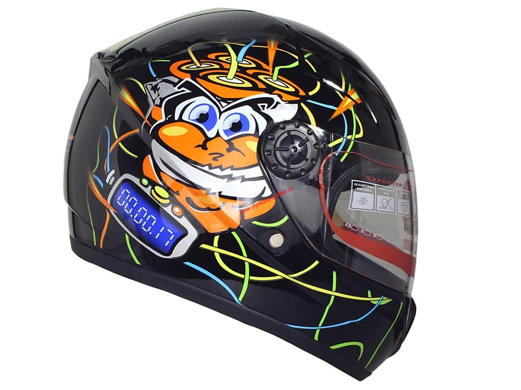 Dětská moto helma integrální černá