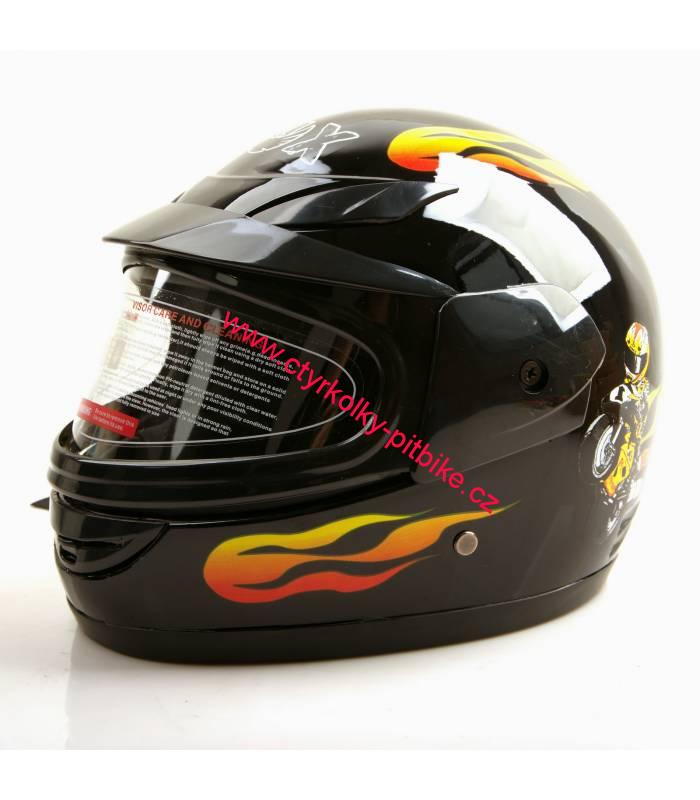 Dětská moto helma integrální černá
