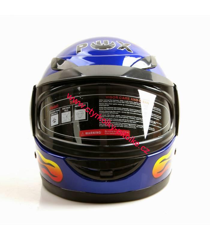 Dětská moto helma integrální modrá
