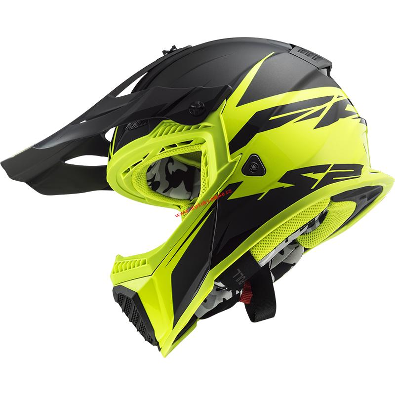 Krosová moto přilba LS2 MX437 Fast Evo Roar black yellow