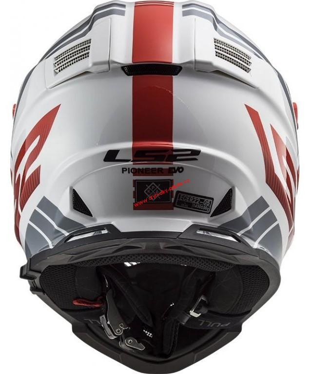 Enduro přilba LS2 MX436 PIONEER EVO EVOLVED RED WHITE vel. 53-66cm