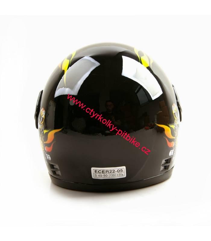 Dětská moto helma integrální černá