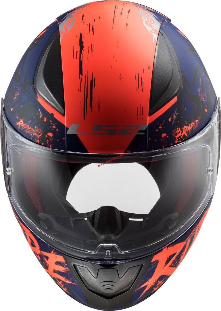 Integrální moto přilba LS2 FF353 Rapid Naughty Matt Blue Orange