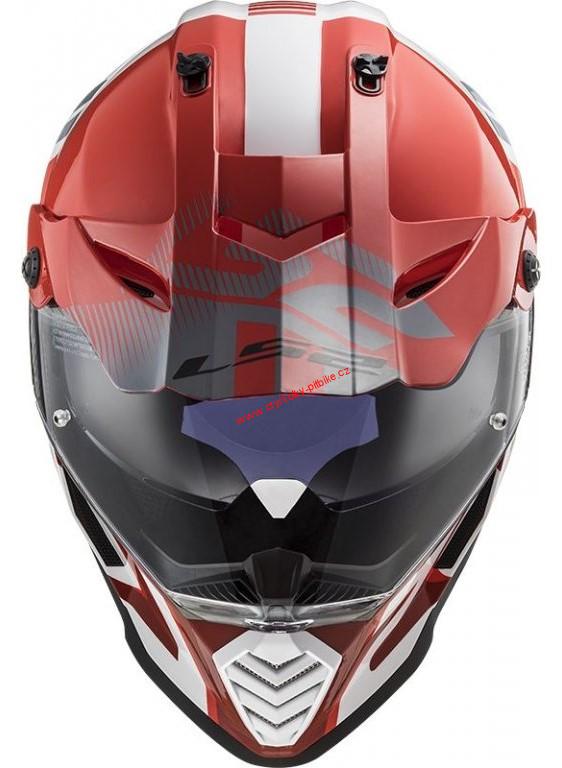Enduro přilba LS2 MX436 PIONEER EVO EVOLVED RED WHITE vel. 53-66cm