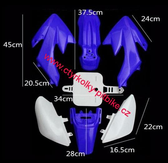 Plasty pitbike modro-bílé