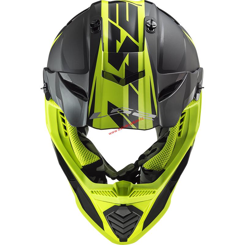 Krosová moto přilba LS2 MX437 Fast Evo Roar black yellow