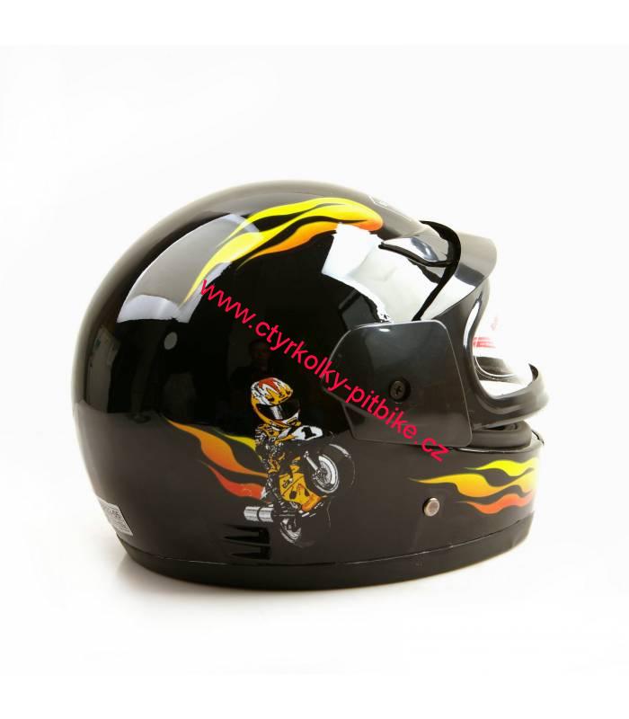 Dětská moto helma integrální černá