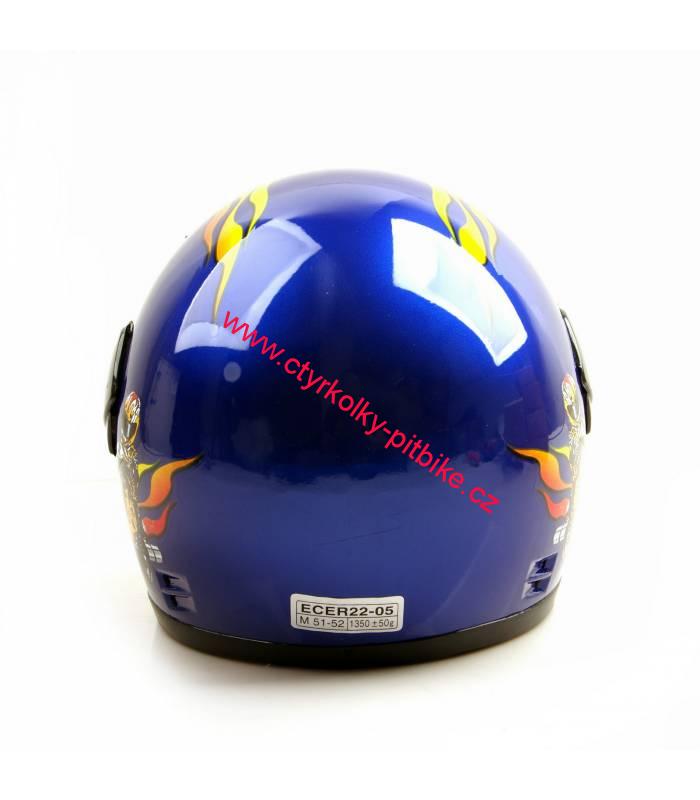 Dětská moto helma integrální modrá