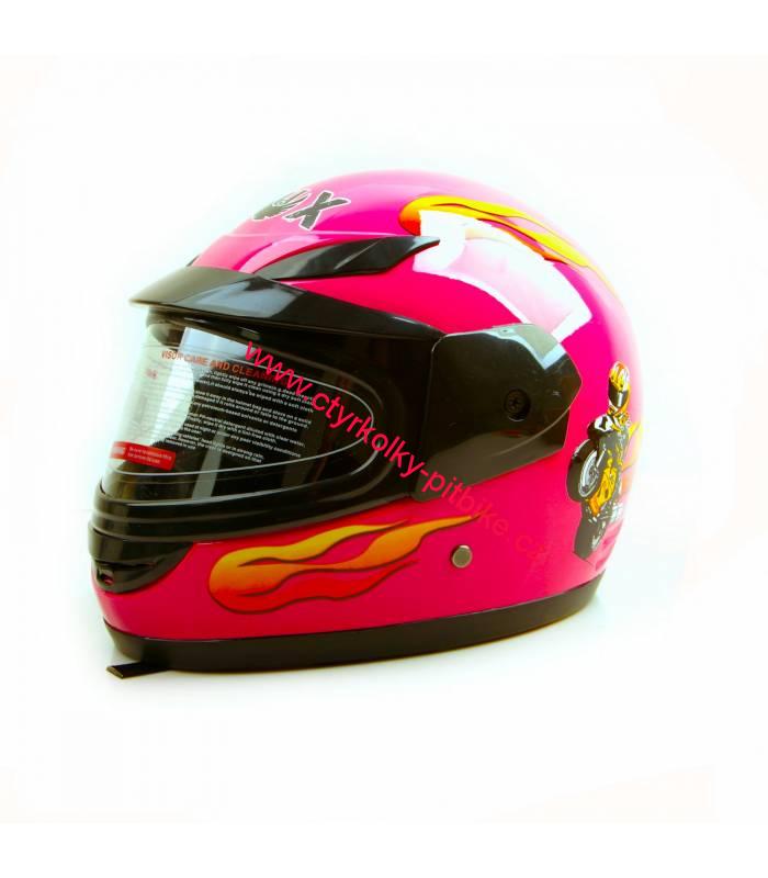 Dětská moto helma integrální růžová