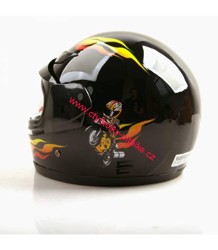 Dětská moto helma integrální černá